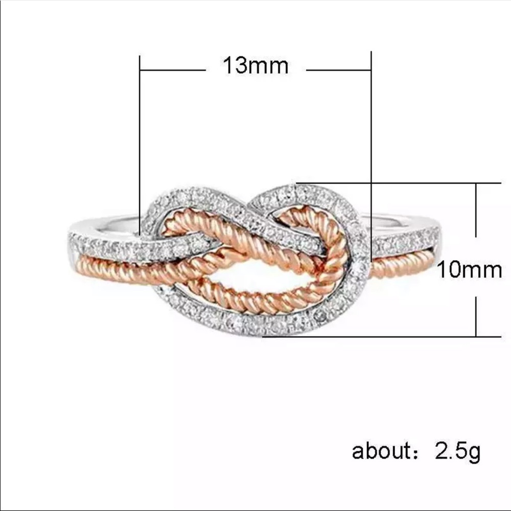 New Eternity Rose Gold Silver Romantic Ring - Picture 6 of 6